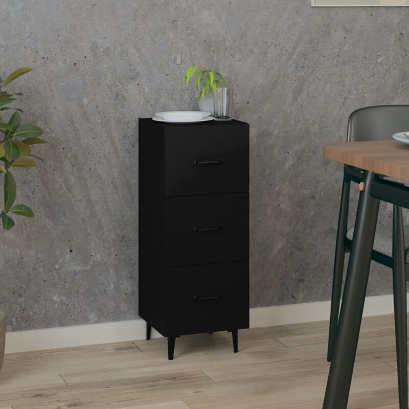 foto del prodotto vidaxl credenza nero 34,5x34x90 cm in legno multistrato