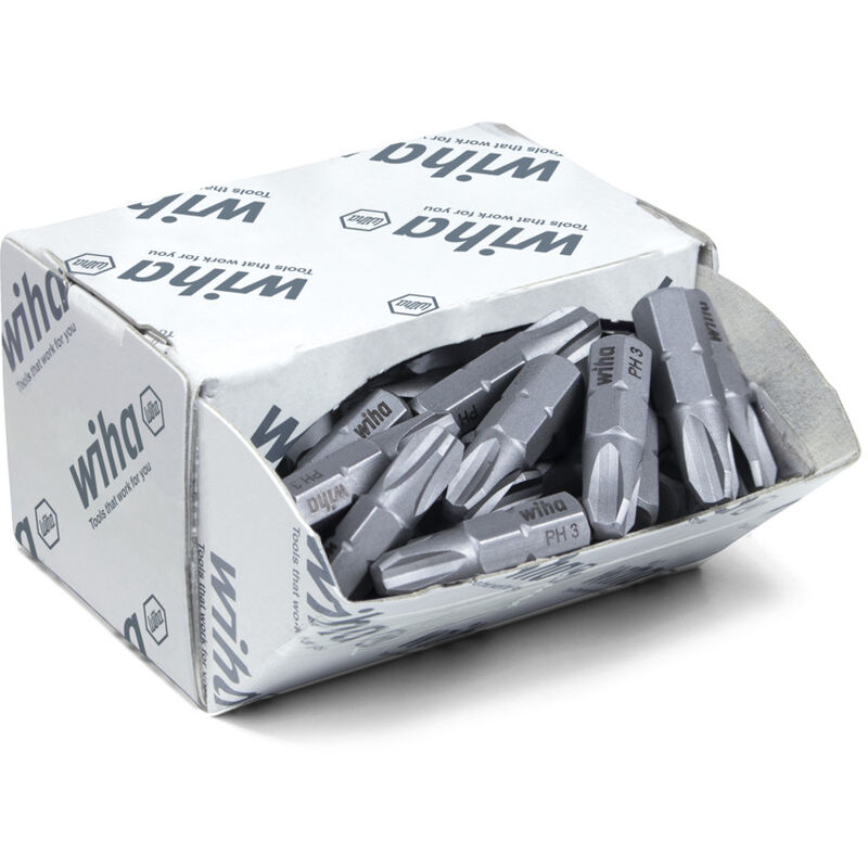 immagine 0 del prodotto wiha set di inserti standard 25 mm phillips ph3 , 50 pz., 1 4 c6,3, in confezione grande 08049 