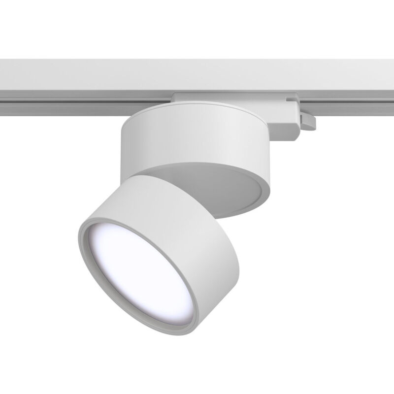 foto del prodotto maytoni faretto per binario tondo orientabile onda in metallo 12w bianco 1 luce naturale