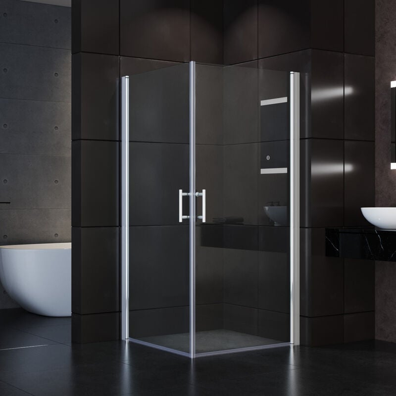 foto del prodotto cabina doccia ad angolo 80x80x185 cm cabina doccia nicchia porta a battente senza telaio sonni