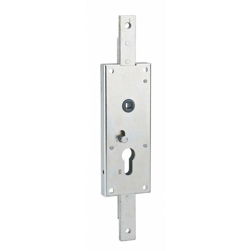 foto del prodotto thirard serratura per porta basculante 2 punti alto e basso, a cilindro europeo, garage, 60x160mm, quadro 7mm, zincato