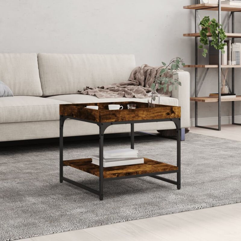 foto del prodotto vidaxl tavolino salotto rovere fumo 49,5x49,5x45 cm legno multistrato