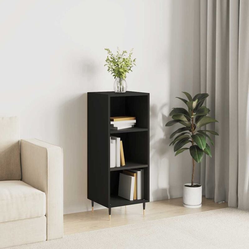 foto del prodotto vidaxl credenza nera 34,5x32,5x90 cm in legno multistrato