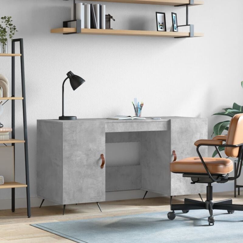 foto del prodotto vidaxl scrivania grigio cemento 140x50x75 cm in legno multistrato