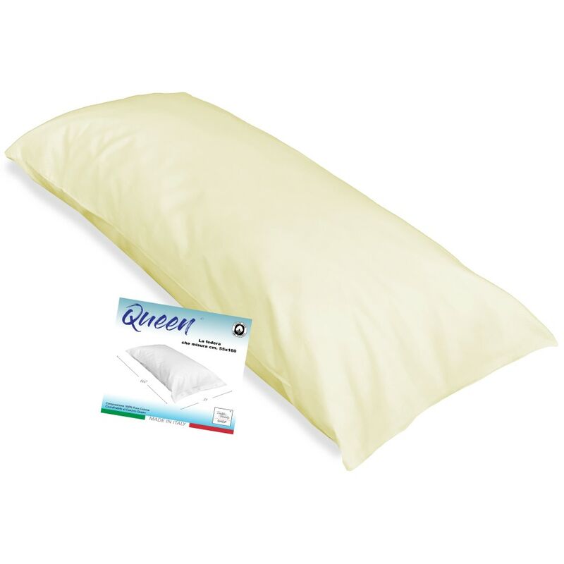 foto del prodotto tex family federa queen per cuscino letto maxi misura cm. 55 x 160 giallino