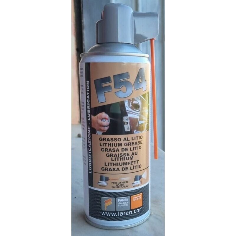 foto del prodotto f54 grasso al litio spray faren 400 ml doppia erogazione lubrificante cuscinetti
