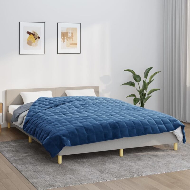foto del prodotto vidaxl coperta ponderata blu 220x235 cm 11 kg tessuto