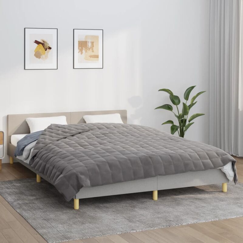 foto del prodotto vidaxl coperta ponderata grigia 220x235 cm 15 kg tessuto