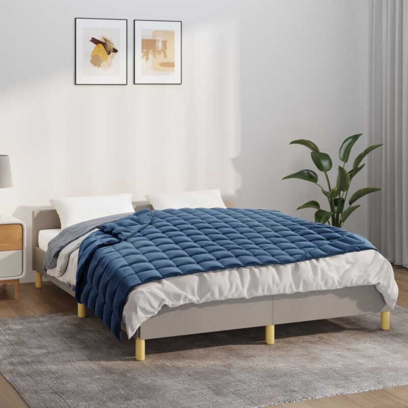 foto del prodotto vidaxl coperta ponderata blu 120x180 cm 5 kg tessuto