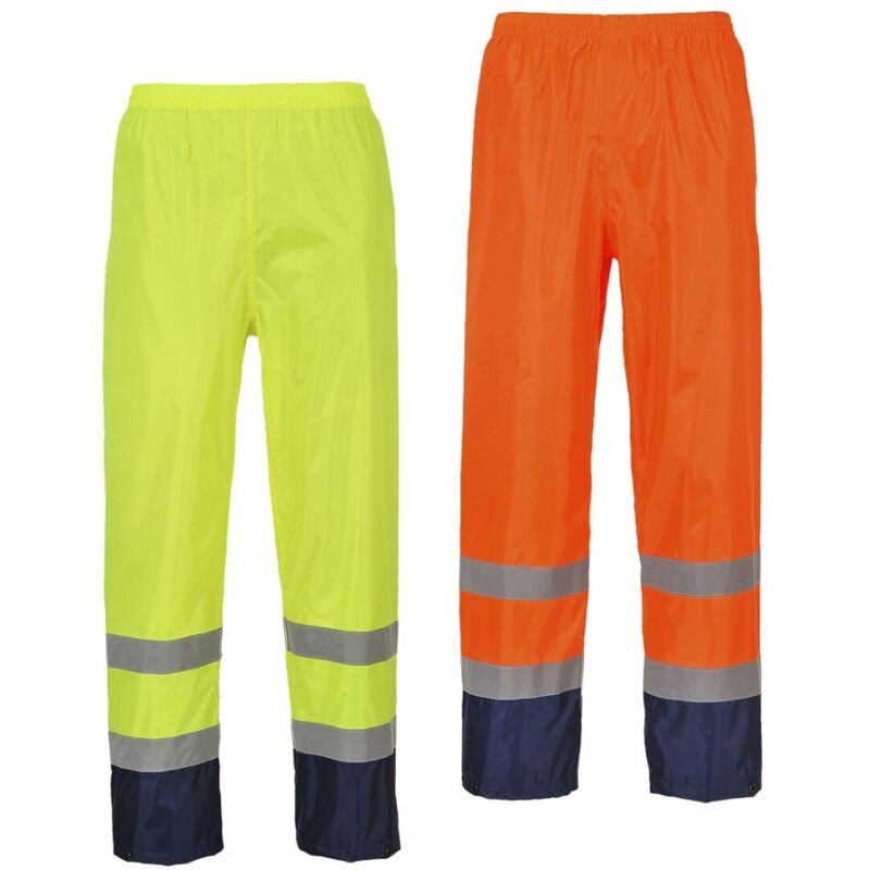 foto del prodotto portwest pantaloni alta visibilita impermeabili anti pioggia giallo navy m