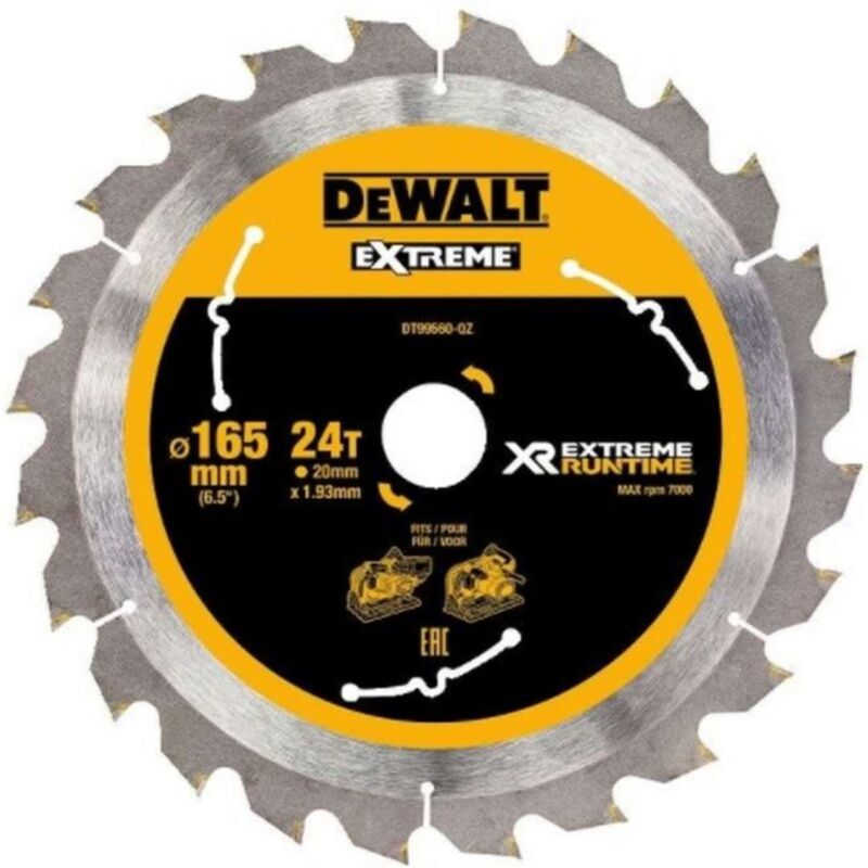 foto del prodotto dewalt accessori disco da taglio per legno 165x20 mm, 24 denti dt99560