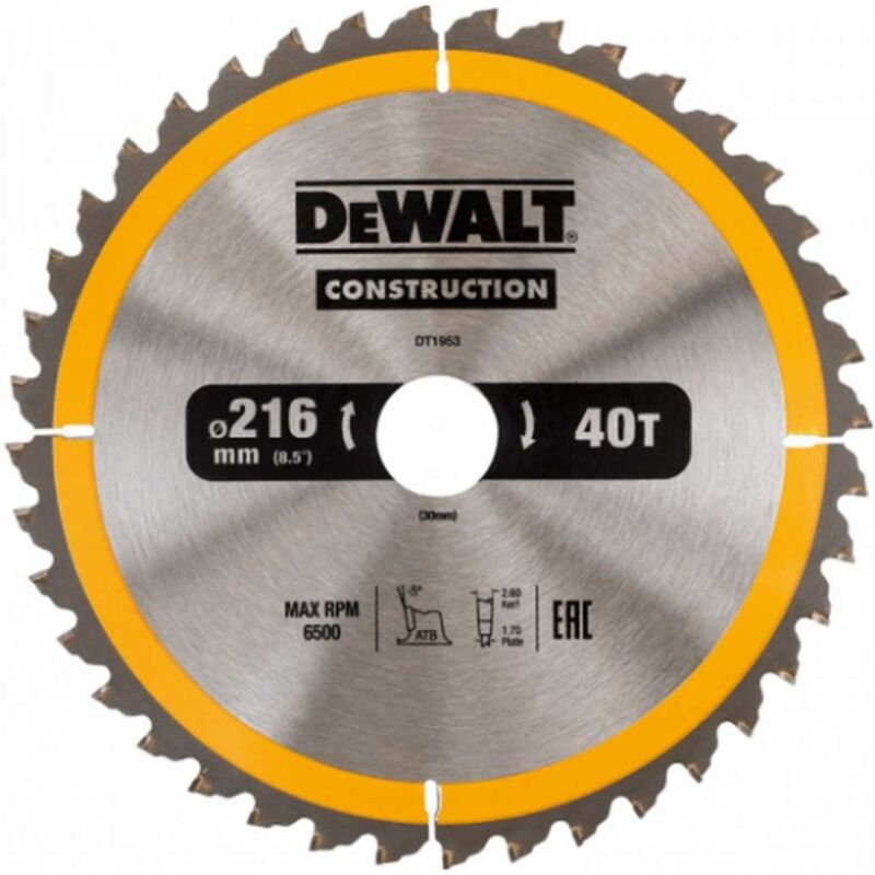 foto del prodotto dewalt accessori lama da sega 216x30 mm, 40 denti dt1953