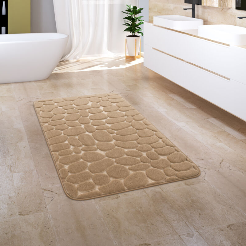 foto del prodotto alfombra ba o antideslizante ducha se puede lavadora antideslizante piedra beige beige taupe 50x80 cm paco home