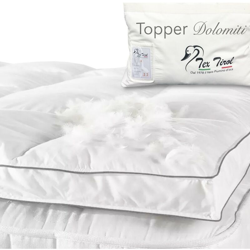 foto del prodotto tex family topper per materasso in piumino oca tex tirol dolomiti 50 piumino oca 50 piuma oca singolo cm. 90x200