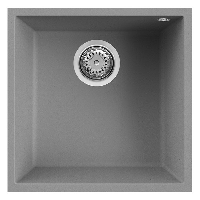 foto del prodotto lavello elleci incasso 1 vasca 44x44 quadra 102 sottotop granitek grigio cemento lgq10248bso