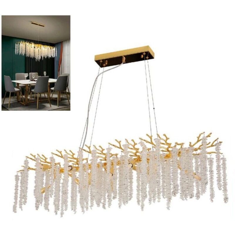 foto del prodotto r g lampadario vintage rami fiori lunghi di cristallo vetro ristorante hotel j 173