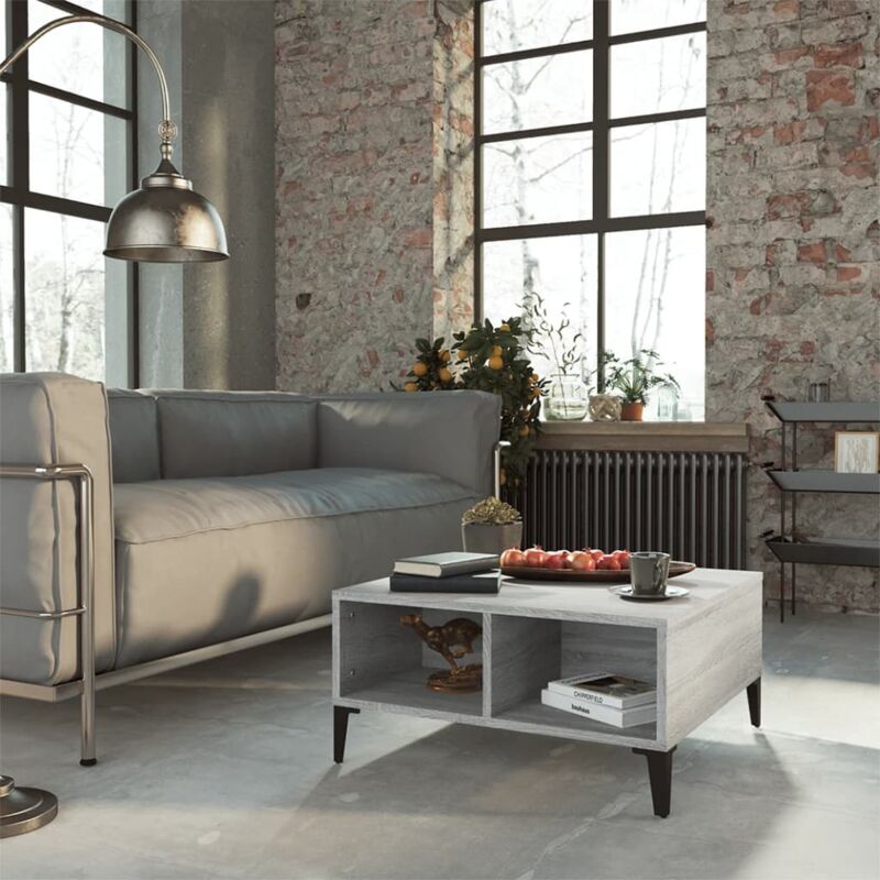 foto del prodotto vidaxl tavolino da salotto grigio sonoma 60x60x30 cm in truciolato