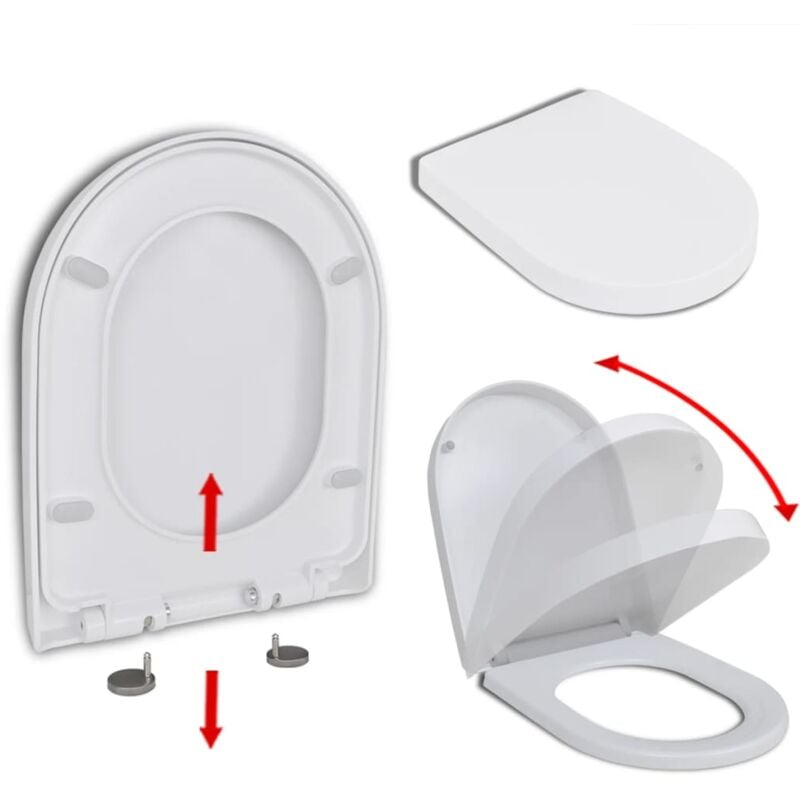 foto del prodotto vidaxl copriwater ammortizzato e sgancio rapido bianco quadrato