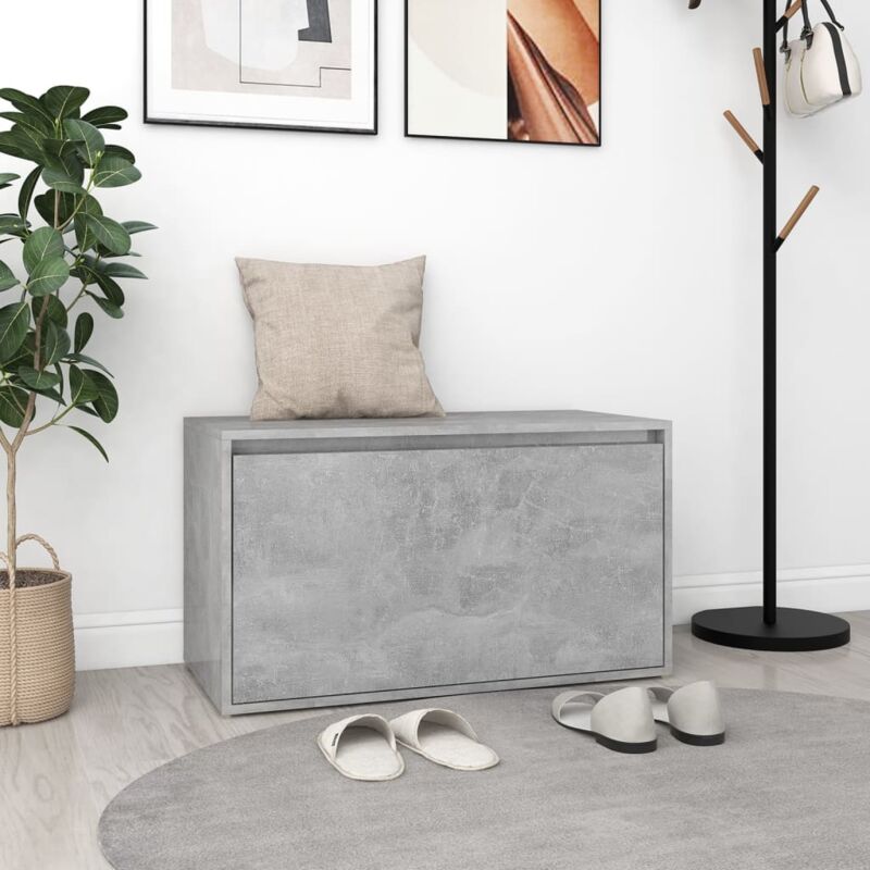 foto del prodotto vidaxl panca da ingresso 80x40x45 cm grigio cemento in truciolato