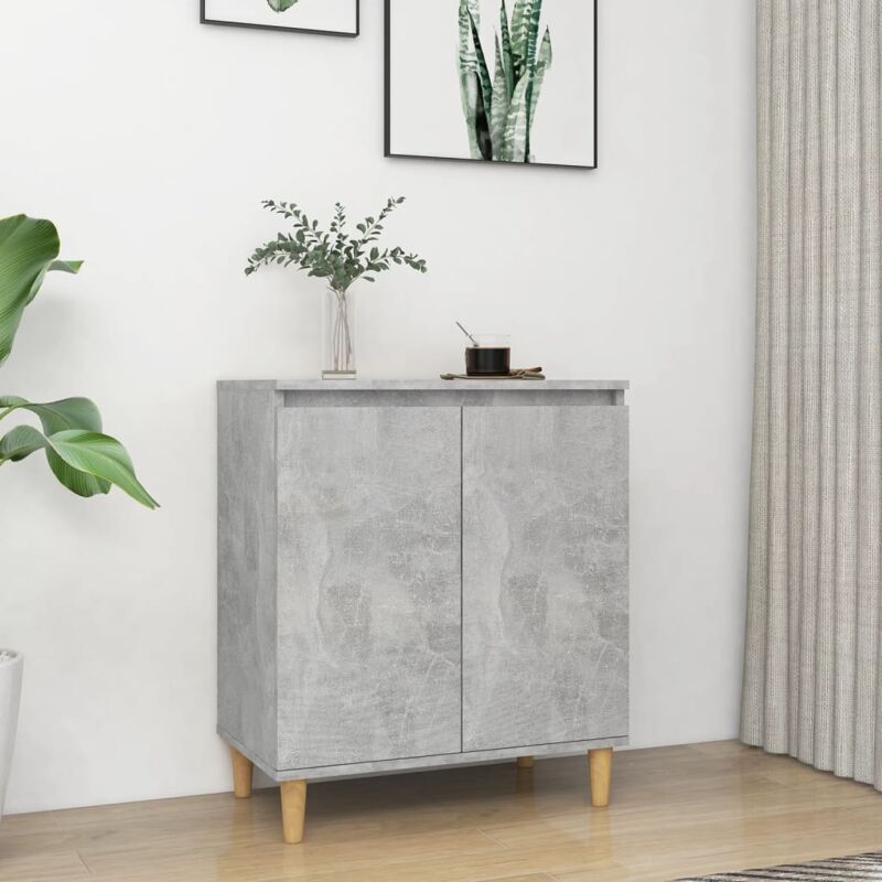 foto del prodotto vidaxl credenza gambe massello grigio cemento 60x35x70cm multistrato
