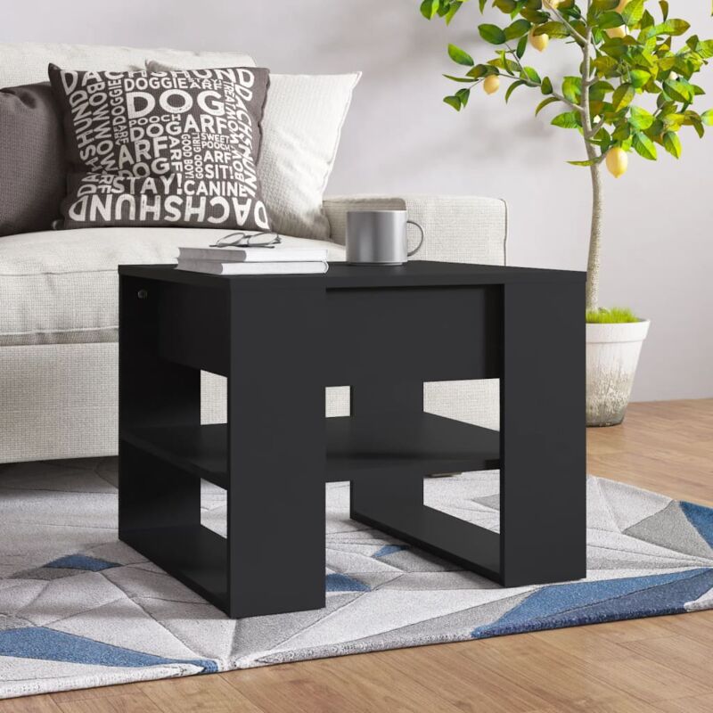 foto del prodotto vidaxl tavolino da salotto nero 55,5x55x45 cm in legno multistrato