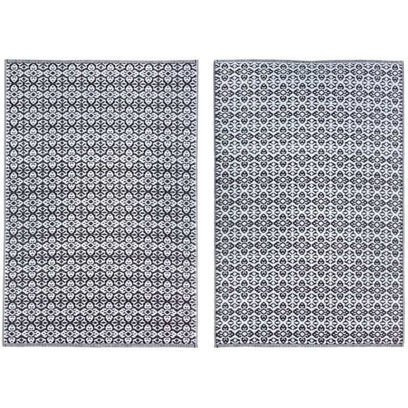 foto del prodotto tappeto tirrenia bianco e nero per salottino da giardino 120x180 cm
