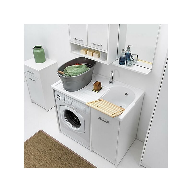 foto del prodotto lavatoio copri lavatrice con vasca destra domestica colavene 106x50x90 dl1051b