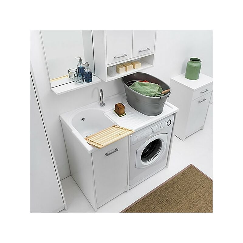 foto del prodotto lavatoio copri lavatrice con vasca sinistra domestica colavene 106x60x90 dl1062b