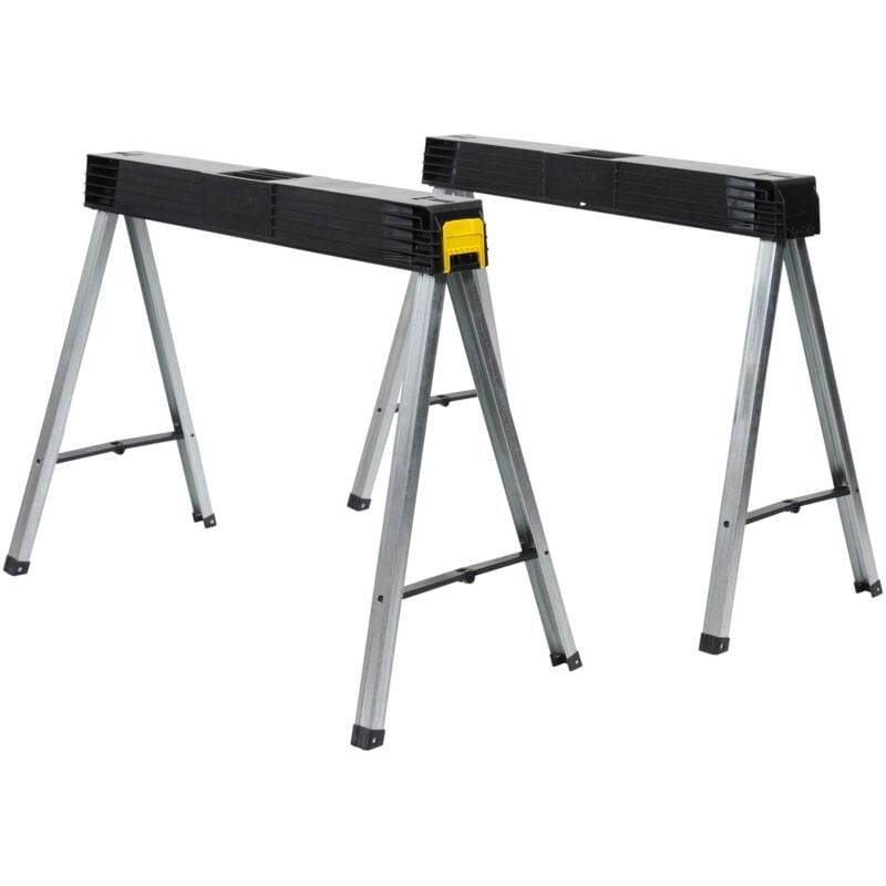 foto del prodotto stanley 340kg cavalletto pieghevole in metallo coppia soluzione portatile e durevole per banco da lavoro, banco da lavoro pieghevole,