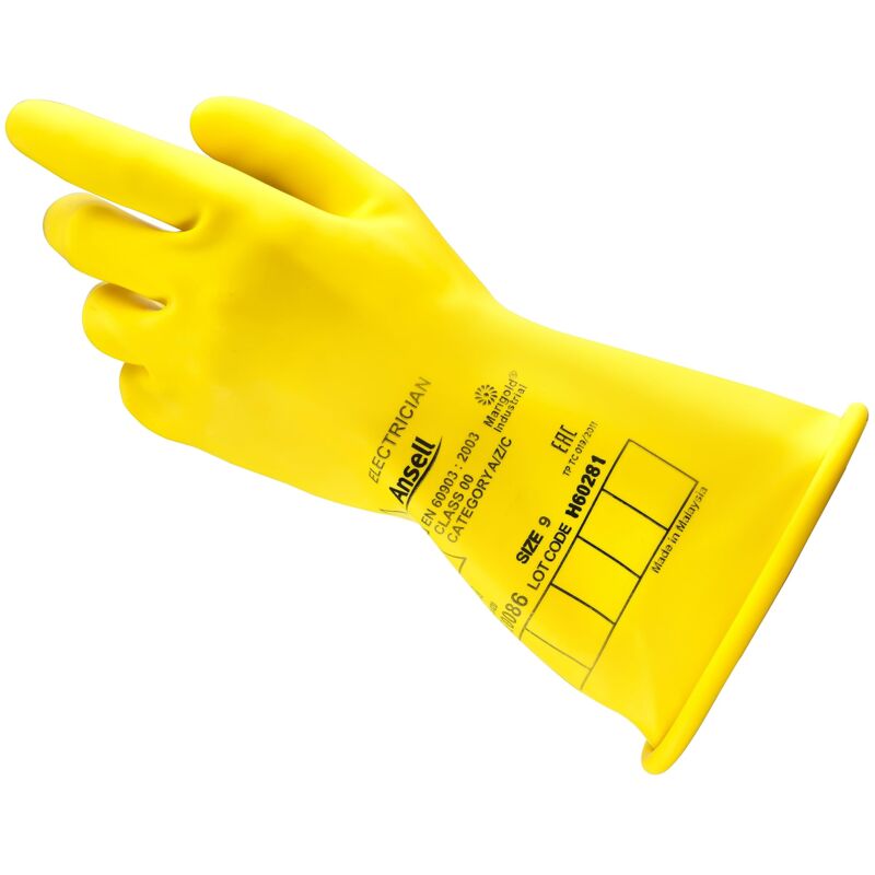foto del prodotto ansell activarmr guanti dielettrici per elettricisti, classe 00 tensione fino 500v , protezione per lavori elettrici, lattice di gomma isolante,