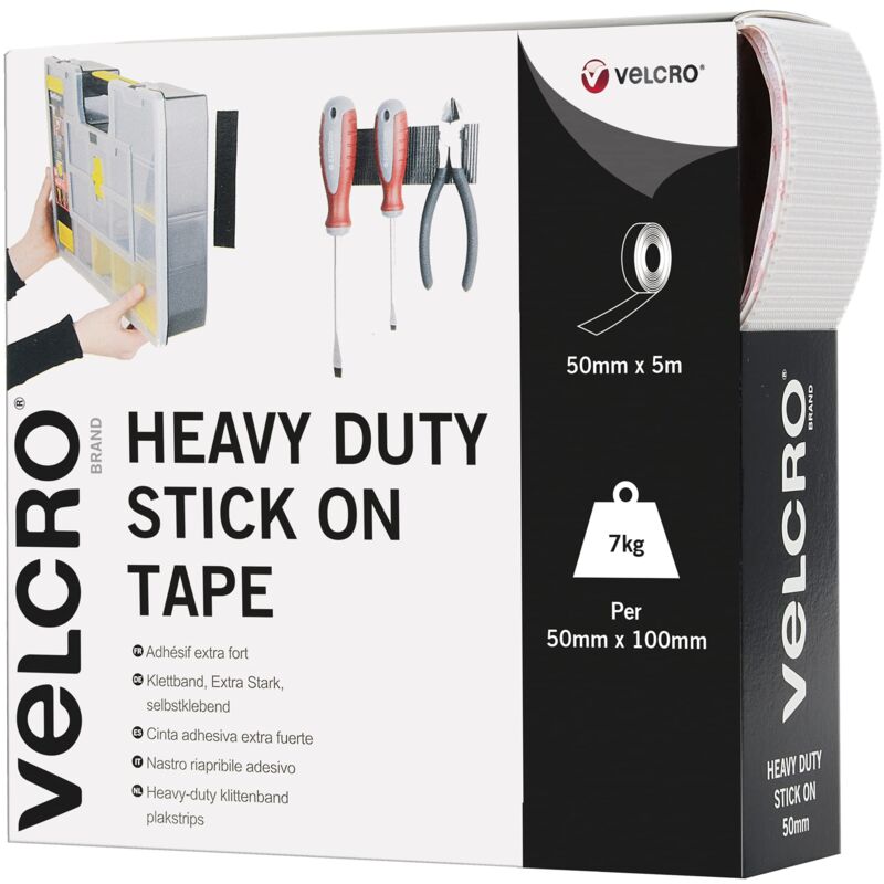 foto del prodotto velcro brand nastro riapribile adesivo 50mm x 5m bianco