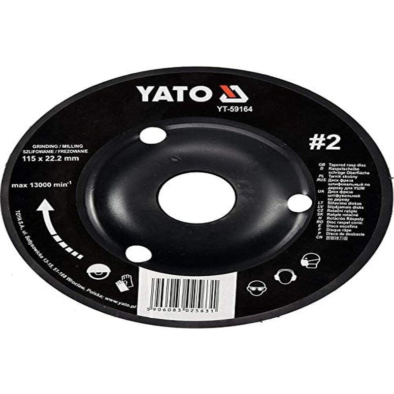 foto del prodotto yato disco abrasivo professionale per smerigliatrice angolare, 115 mm, 125 mm, 115 mm