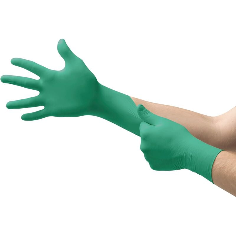 foto del prodotto ansell touchntuff 92 600 guanti monouso in nitrile, senza polvere, alta resistenza chimica e meccanica, protezione degli alimenti, usi