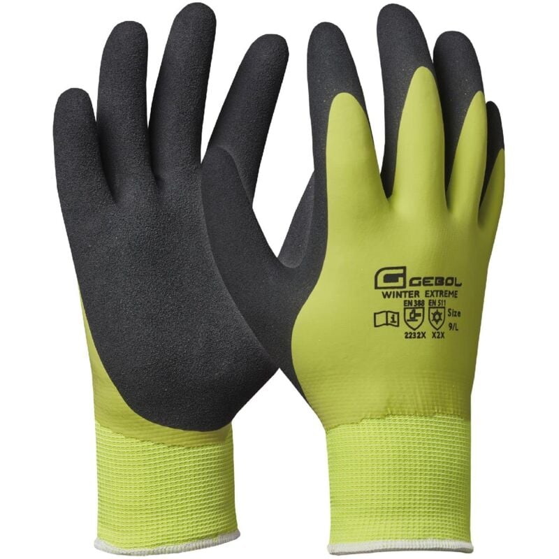 foto del prodotto gebol winter extreme guanti da lavoro impermeabili alta sicurezza guanti invernali senza cuciture fodera calda uomo taglia xl gr 10 verde nero 1