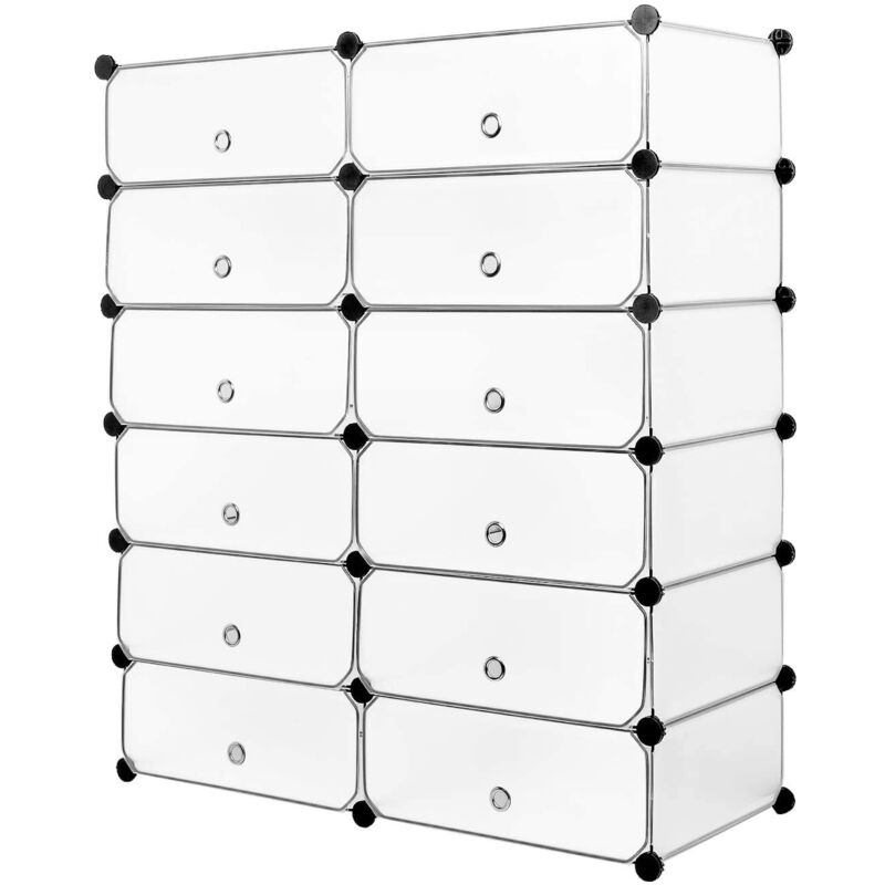 foto del prodotto mondeer scarpiera scarpa rack, plastic, bianco, 95 cm x 37 cm x 107 cm