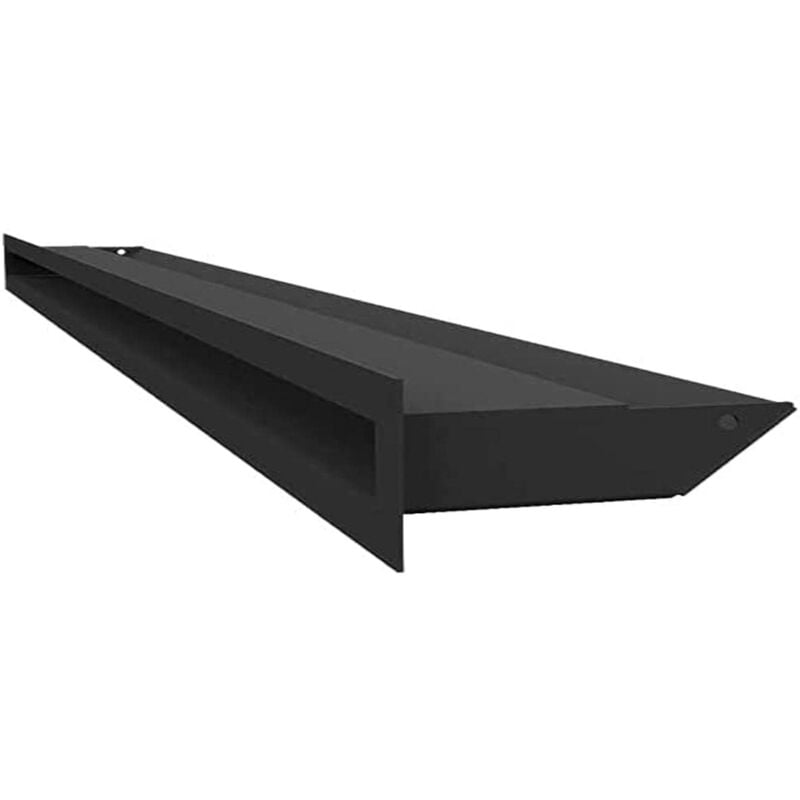 foto del prodotto kratki griglia di ventilazione air griglia aria calda 6 x 100 cm nero griglia di scarico per ventilazione camino presa d aria con un angolo di 45