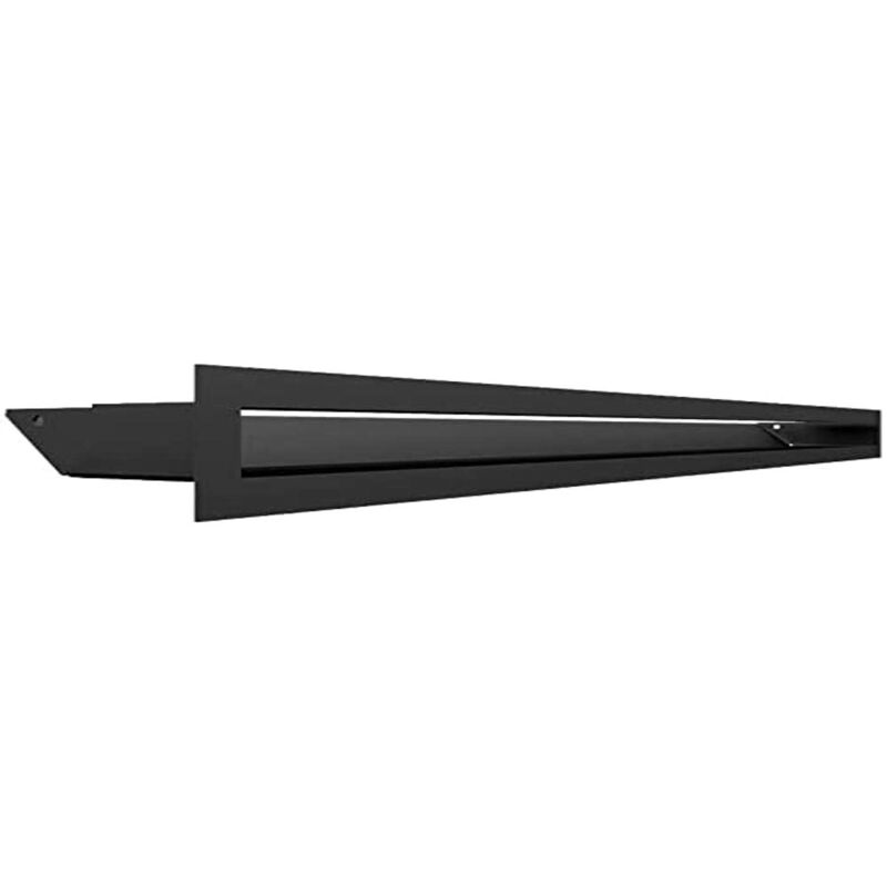 foto del prodotto kratki griglia di ventilazione air griglia aria calda 6 x 80 cm nero griglia di scarico per ventilazione camino presa d aria con un angolo di 45