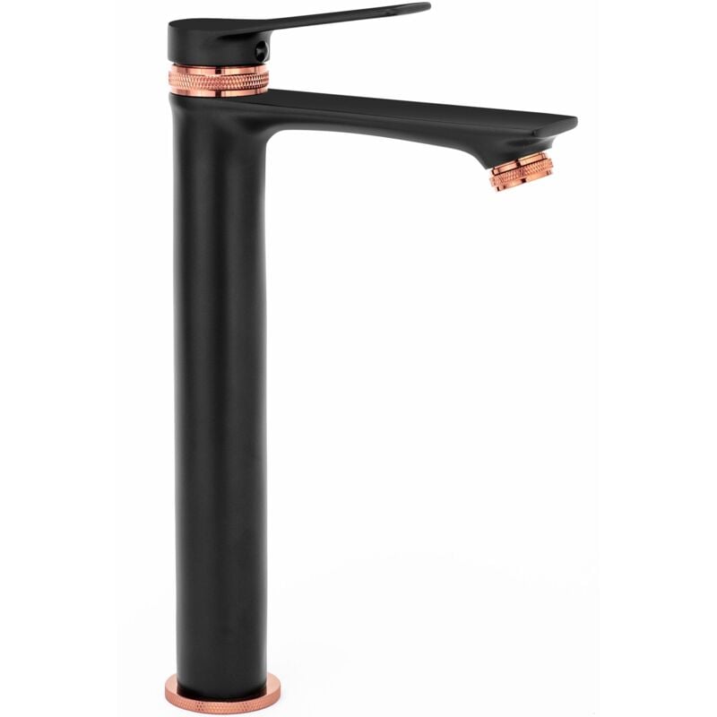 foto del prodotto rea rubinetto lavabo viral black rose gold high