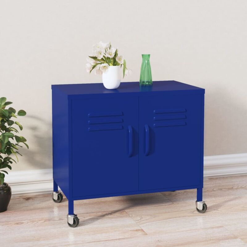 foto del prodotto vidaxl armadietto blu marino 60x35x56 cm in acciaio