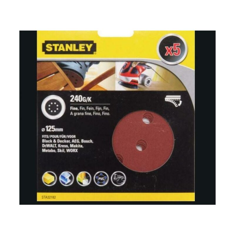 foto del prodotto dischi per levigatrice orbitale stanley 125mm sta32182 xj
