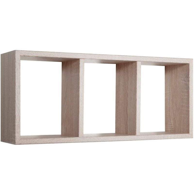 foto del prodotto mensola cubo 3 scomparti scaffale rovere sagerau soggiorno salotto camera moderno tristano