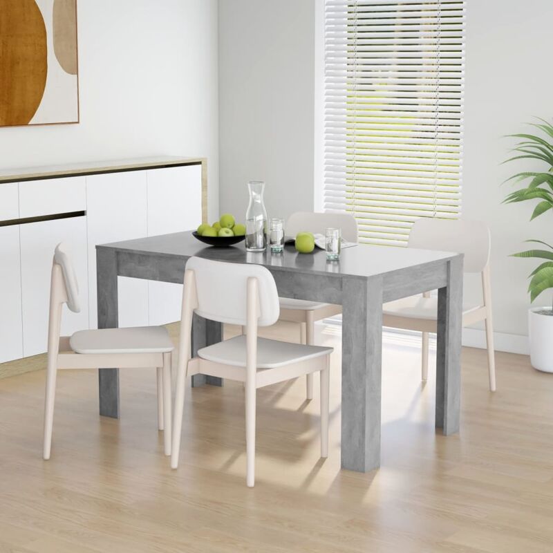 foto del prodotto tavolo da pranzo cucina tavoli sala da pranzo grigio cemento 140x74,5x76 cm in truciolato