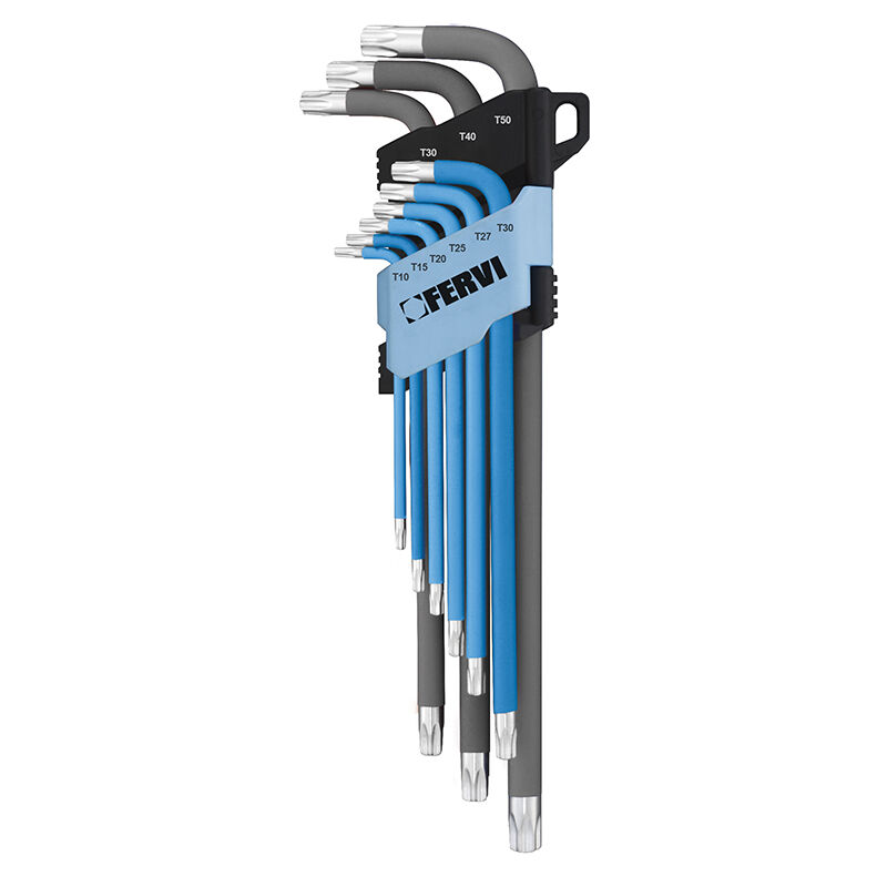 immagine 0 del prodotto fervi set 9 pz chiavi torx lunghe a elle t10 t50 0545 tf