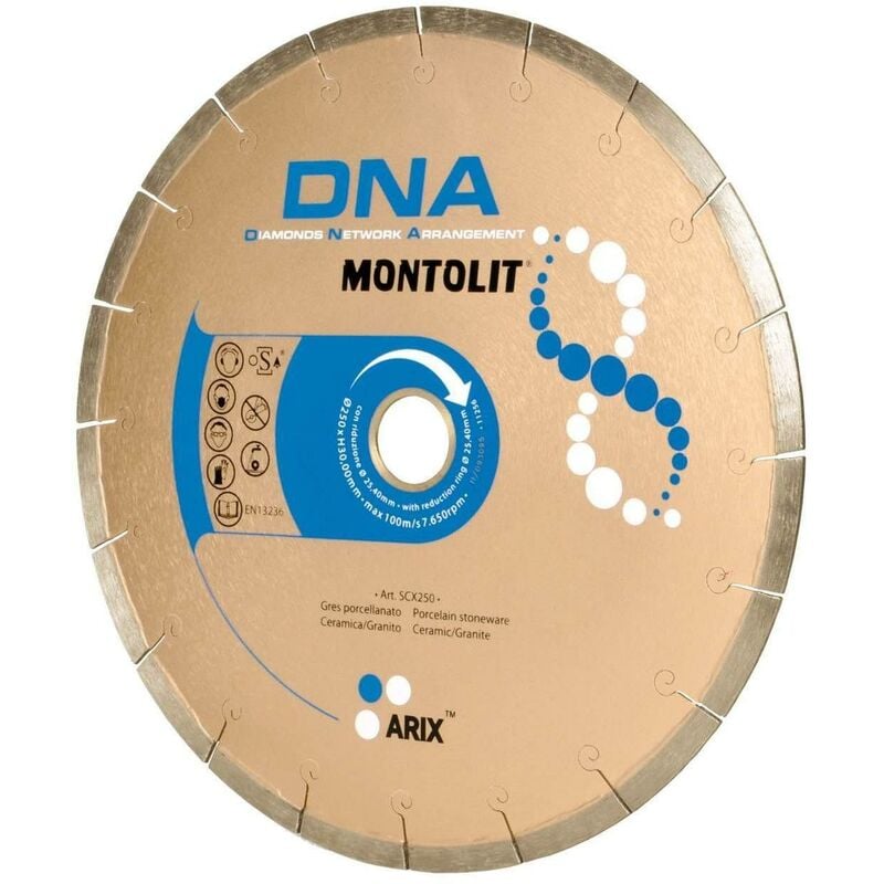 foto del prodotto montolit disco diamantato 230 mm dna scx230 per gres ceramica granito
