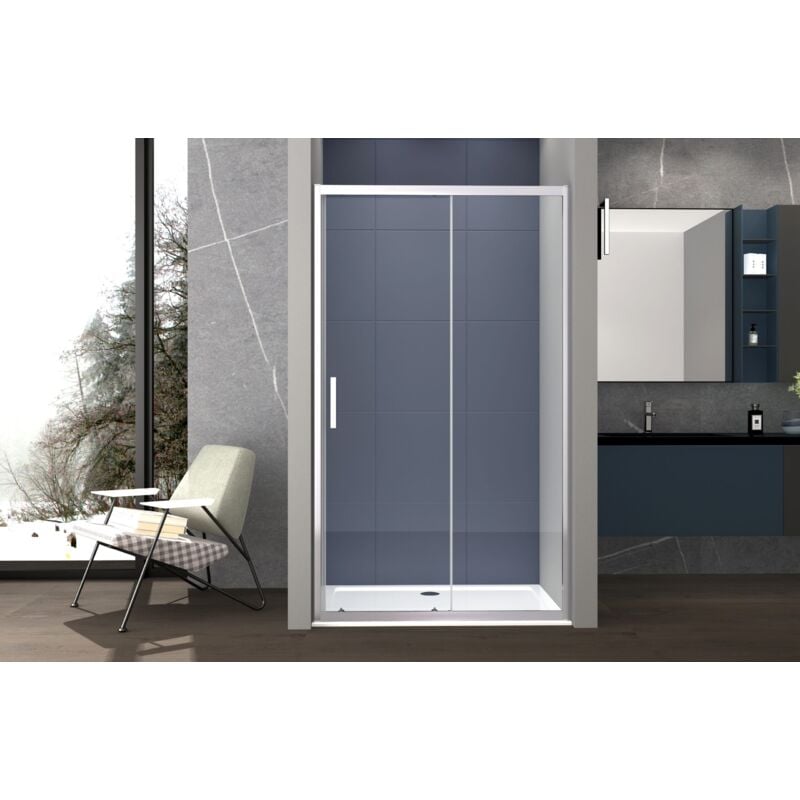 foto del prodotto box doccia a nicchia 95 cm porta scorrevole apertura laterale h195 cm alba cromato