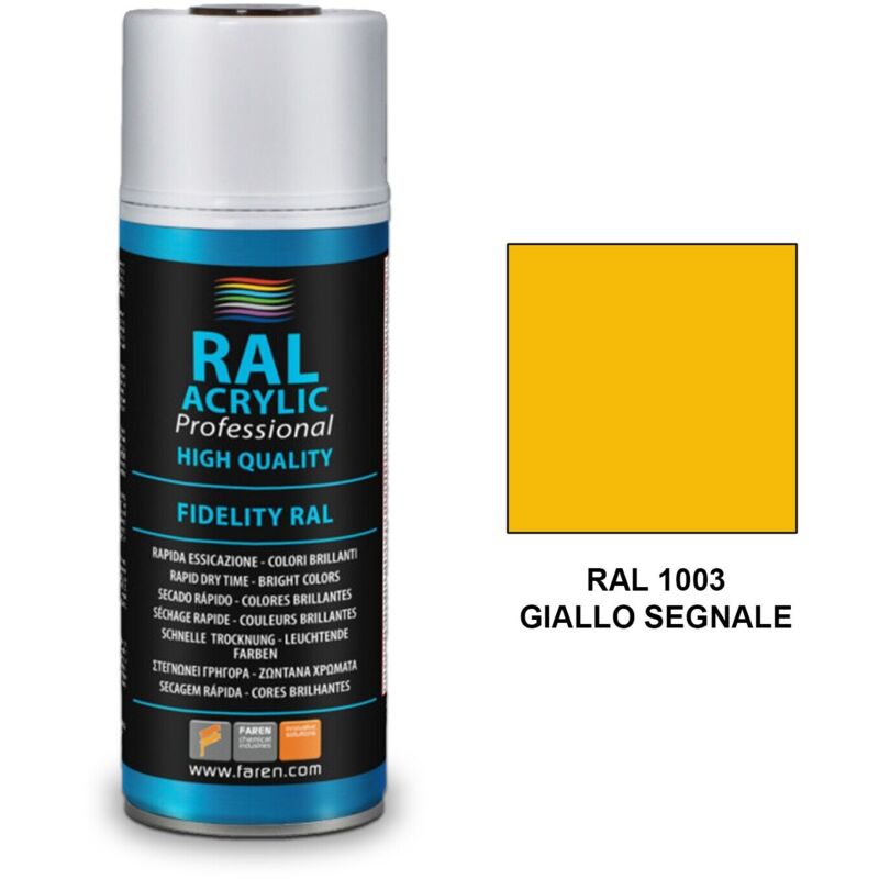 foto del prodotto ral acrylic vernice acrilica spray 400ml 1003 giallo segnale faren