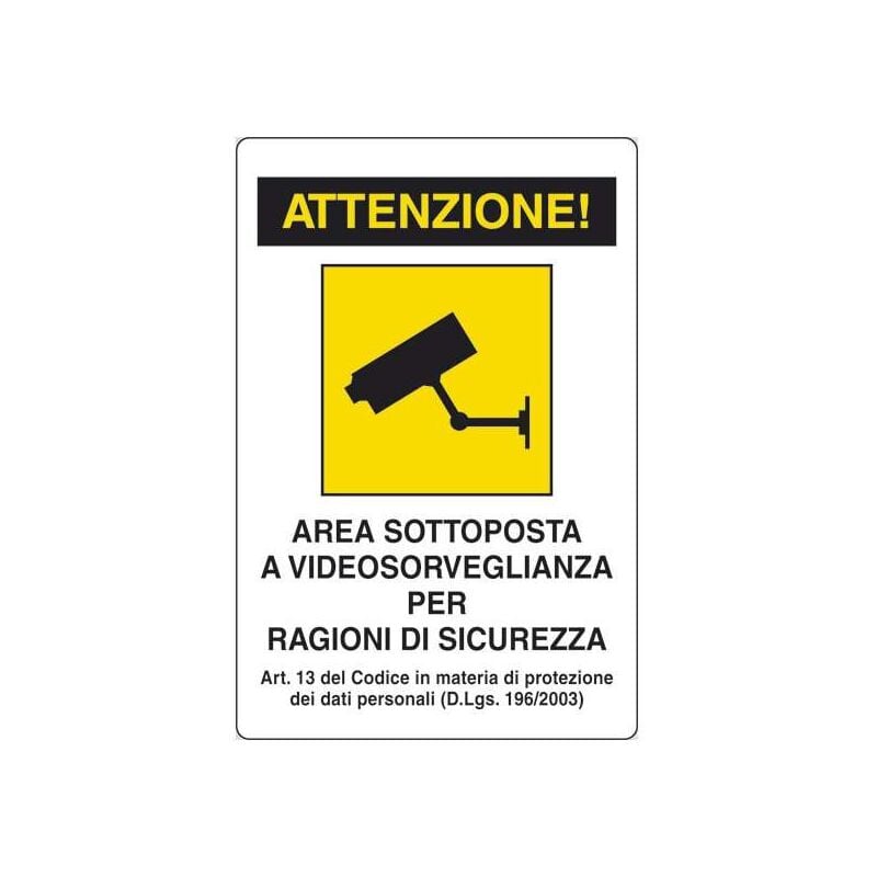 foto del prodotto cartello area videosorvegliata 20x30cm