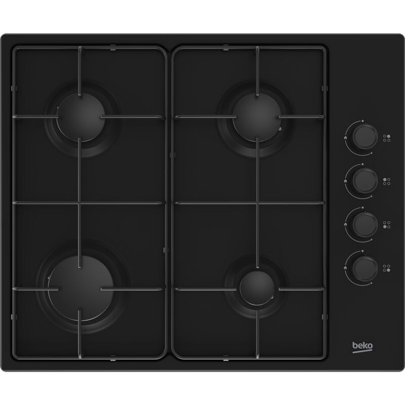 foto del prodotto beko higg 64123 sb. colore del prodotto nero, posizionamento dell apparecchio da incasso, dimensione della larghezza del piano cottura 60 cm.