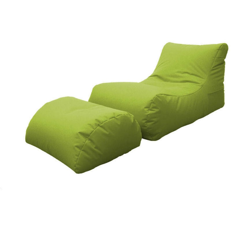 foto del prodotto talamo italia dmora chaise longue moderna da soggiorno, made in italy, poltrona con poggiapiedi in nylon, pouf imbottito per camera da letto, cm