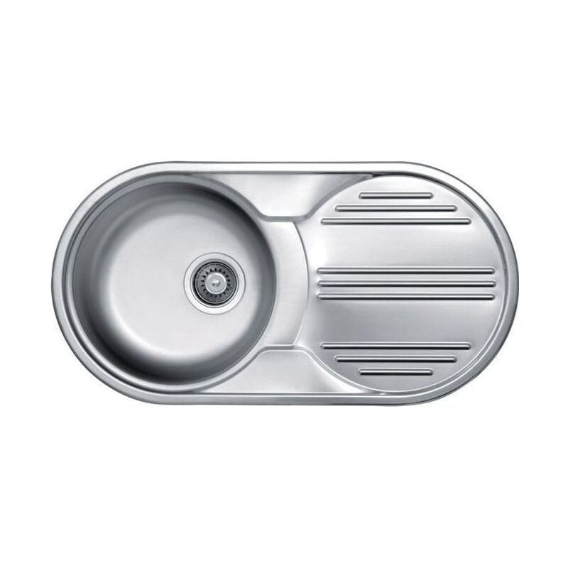 foto del prodotto special round 830 lix830sacrd lavello da incasso 1 vasca gocciolatoio, acciaio inox satinato, 83x43,5 cm, da incasso, inox satinato elleci